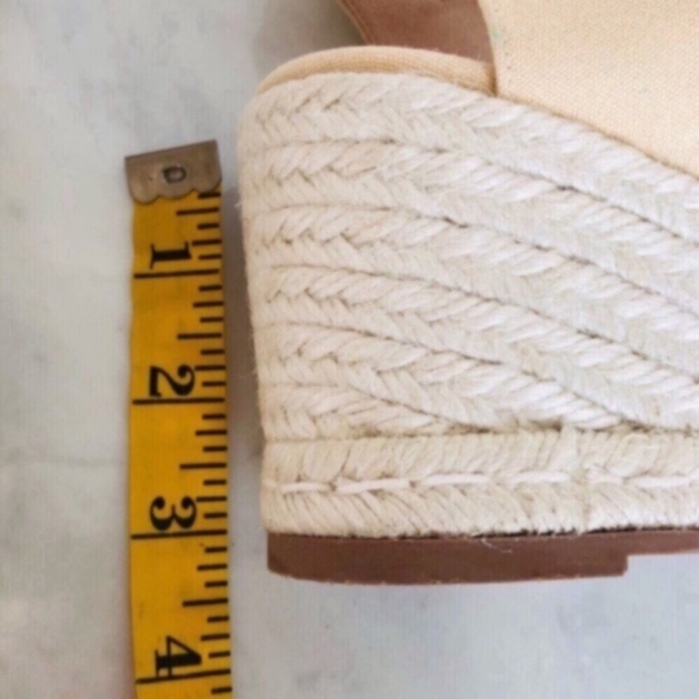 STUART WEITZMAN MIRELLA Cream Crisscross Wedge Espadrille Sandals - Picture 15 of 16